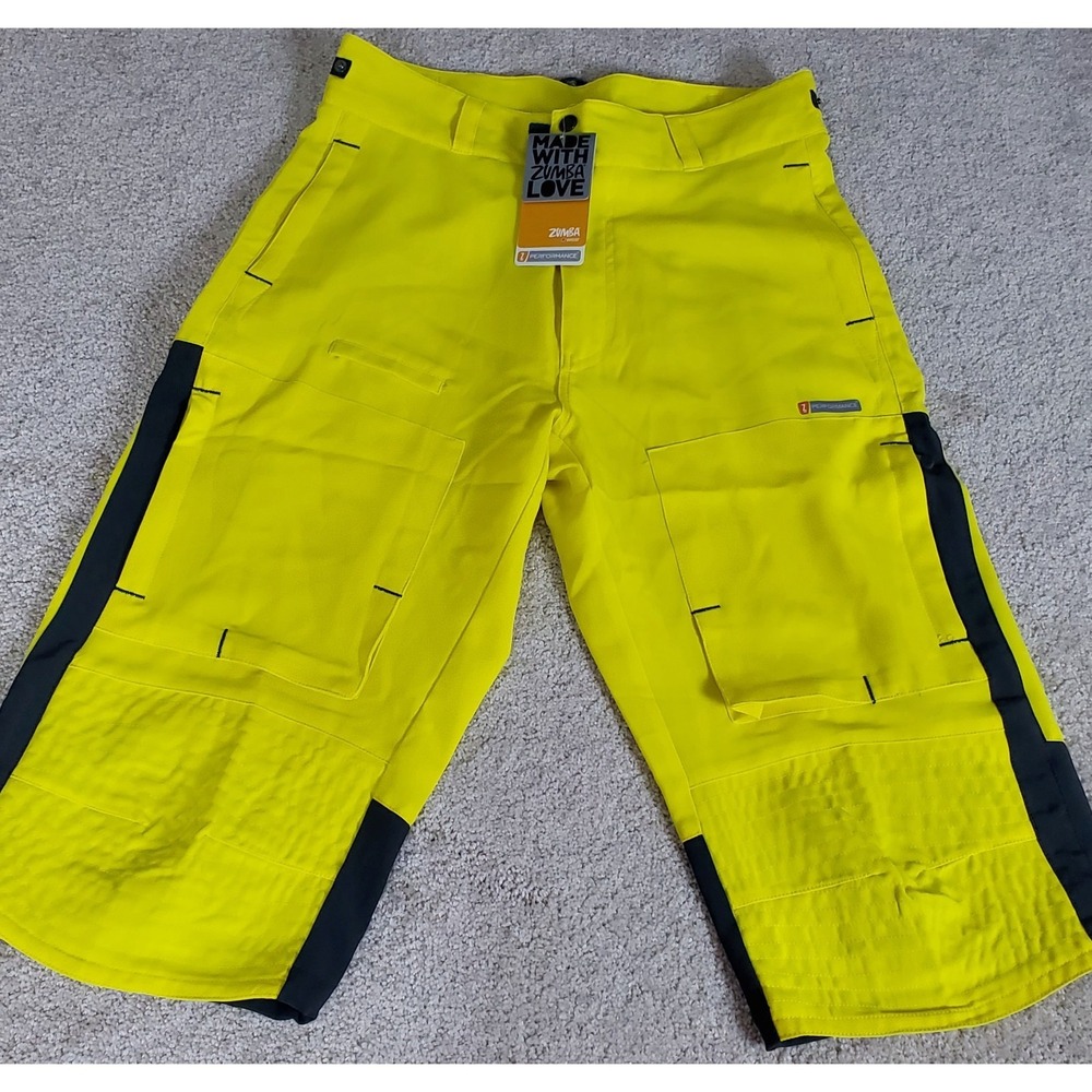 ZUMBA Men's Cargo Shorts Size S Tart Yellow Cargo Jammer NWTGS